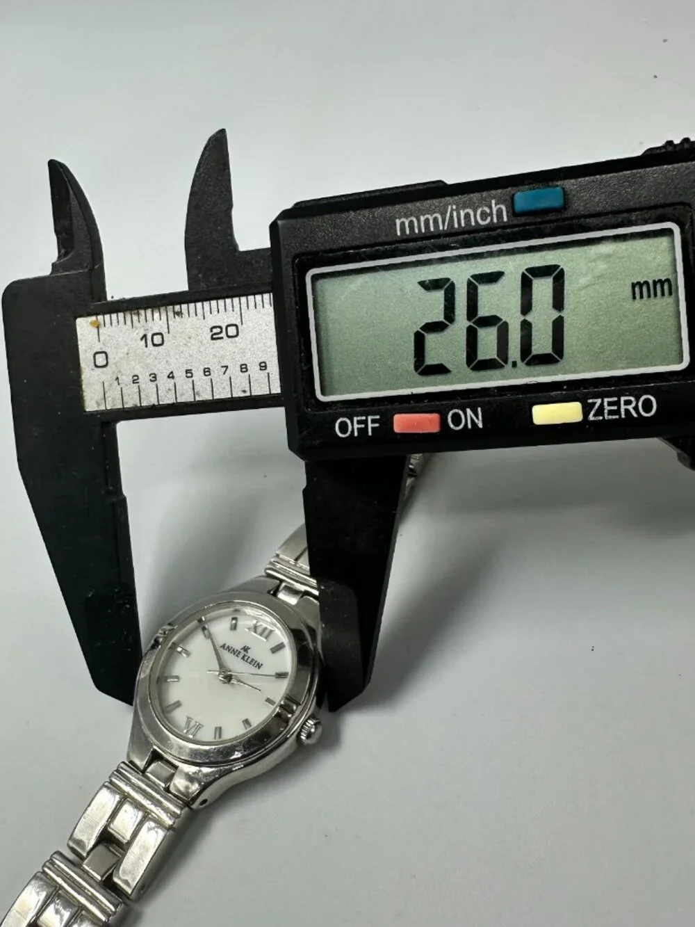 3/$30 Anne Klein Watch Women Silver Tone White Dial 26MM New Battery 6.75